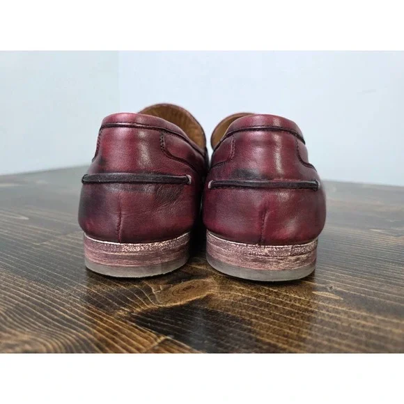 VERO CUOIO Italian Leather Slip On Mahogany Loafers Dress Shoes Italy Men's 10.5 - Picture 10 of 16